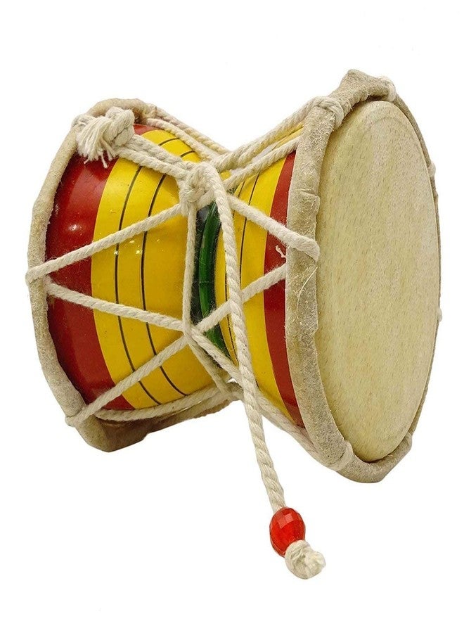 A & S VENTURES A&S Ventures Colored Wooden Indian Musical Instruments Kids Small Damaru Meditation Kirtan Shiv Damroo Percussion - Image 4