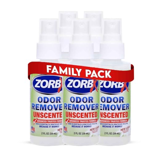 ZORBX Unscented Odor Eliminator for Strong Odor 2 Fl Oz Pack of 5 - Used in Hospitals & Healthcare Facilities - Advanced Formula, Fast-Acting Odor Remover Spray for Dog, Cat, House & Carpet - Image 1