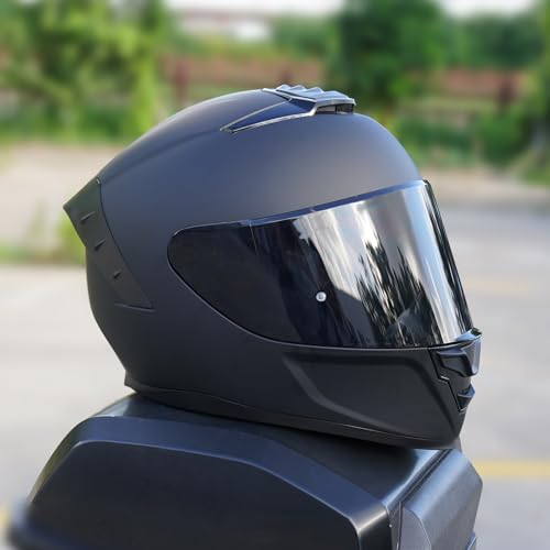 MXJ Gear Full Face Motorcycle Helmet,Helmets for Adults Motorcycle, MG611 Motorbike Racing Street Bike Helmets with Black Visor for Men Women,DOT Approved (Matte Black, XL) - Image 4