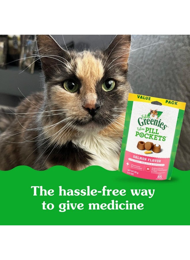 Greenies Feline Pill Pockets for Cats Natural Soft Cat Treats, Salmon Flavor, 1.6 oz. Pouch (45 Treats) - Image 5