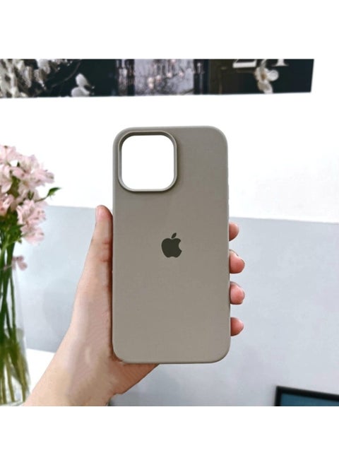 غطاء سيليكون كامل مضاد للخدش والصدمات لهاتف Apple iPhone 15 Pro Max (التيتانيوم)