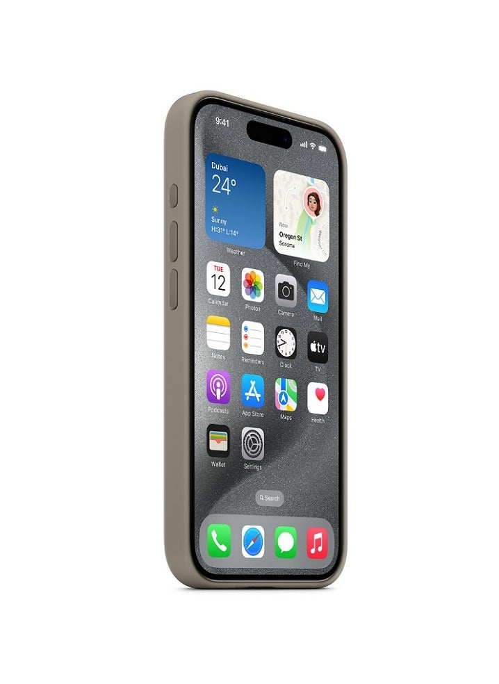 ماركة غير محددة - غطاء سيليكون كامل مضاد للخدش والصدمات لهاتف Apple iPhone 15 Pro Max (التيتانيوم) - Image 1