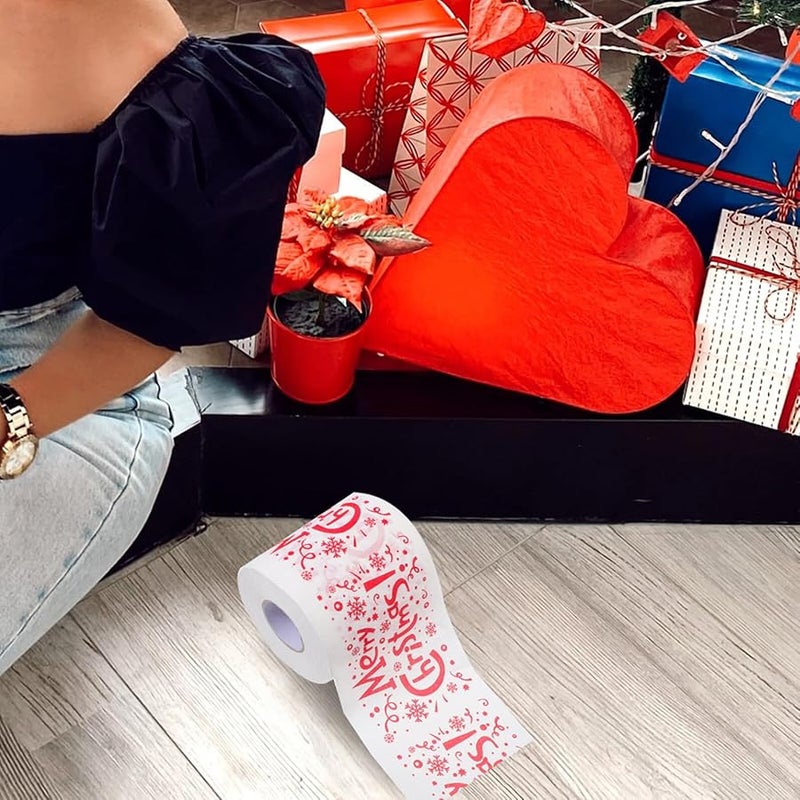 Tehaux 4 لفات ورق تواليت عيد الميلاد سميك مطبوع ديكور الحمام العطلات - Image 5