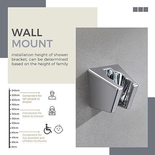 Aomasi Hand Shower Bracket with Two Slot, Aomasi Bathroom Shower Head Hose Hanger Sprayer Handle Holder Wall Mount Chrome - Image 5
