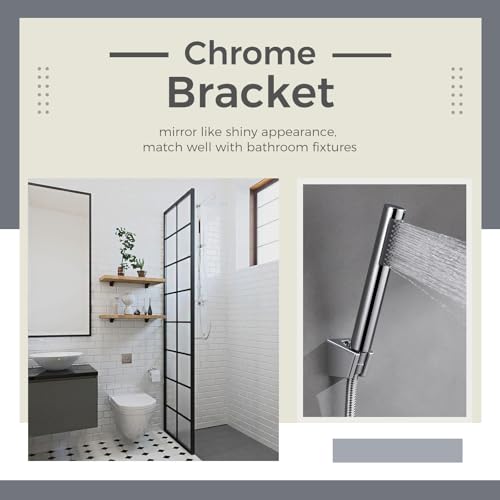 Aomasi Hand Shower Bracket with Two Slot, Aomasi Bathroom Shower Head Hose Hanger Sprayer Handle Holder Wall Mount Chrome - Image 2