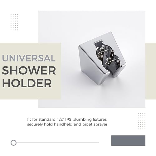 Aomasi Hand Shower Bracket with Two Slot, Aomasi Bathroom Shower Head Hose Hanger Sprayer Handle Holder Wall Mount Chrome - Image 3