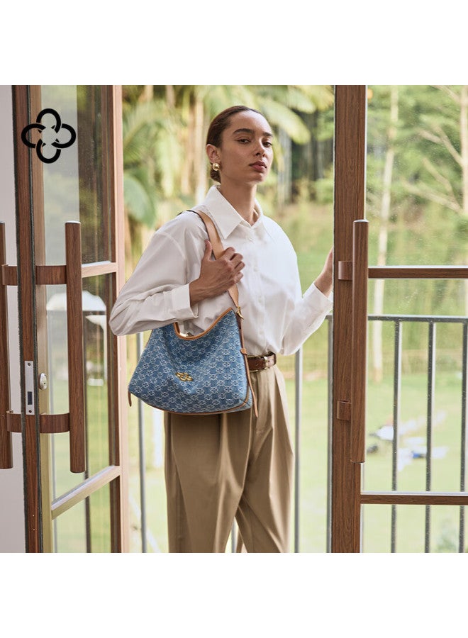 Cassile Women's Handbag Tote Bag 2025, Denim Large Capacity Commuter Light Luxury Crossbody Bag, Birthday And New Year Gift - Image 1