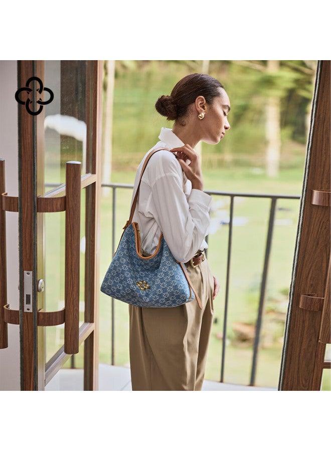 Cassile Women's Handbag Tote Bag 2025, Denim Large Capacity Commuter Light Luxury Crossbody Bag, Birthday And New Year Gift - Image 3