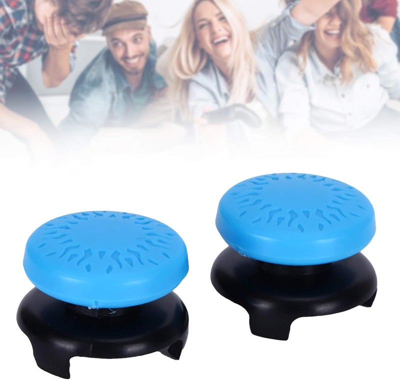 Ashata 2Pcs Thumbstick Extender for 3D Texture Thumb Grip Stick Joystick Thumbstick for 5 Controller (Blue) - Image 4