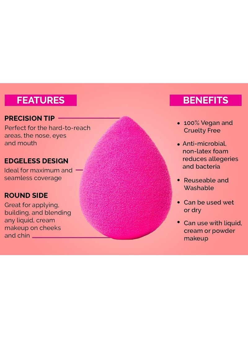 Generic Makeup Sponge Set in Storage Jar – 6pcs Soft Beauty Blender Sponges for Foundation, Concealer & Powder – Multi-Color, Reusable, Latex-Free, Wet & Dry Use - Image 4