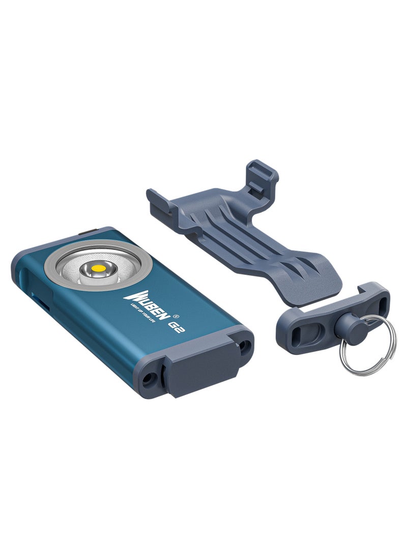 WUBEN - G2 Mini Flashlight Keychain, Torch 500 Lumens Rechargeable Pocket 5 Modes Small Led EDC Keychain Brightest Flashlight Magnetic Hat Clip for Travel,Walking,Searching,Hiking,Emergency - Image 1