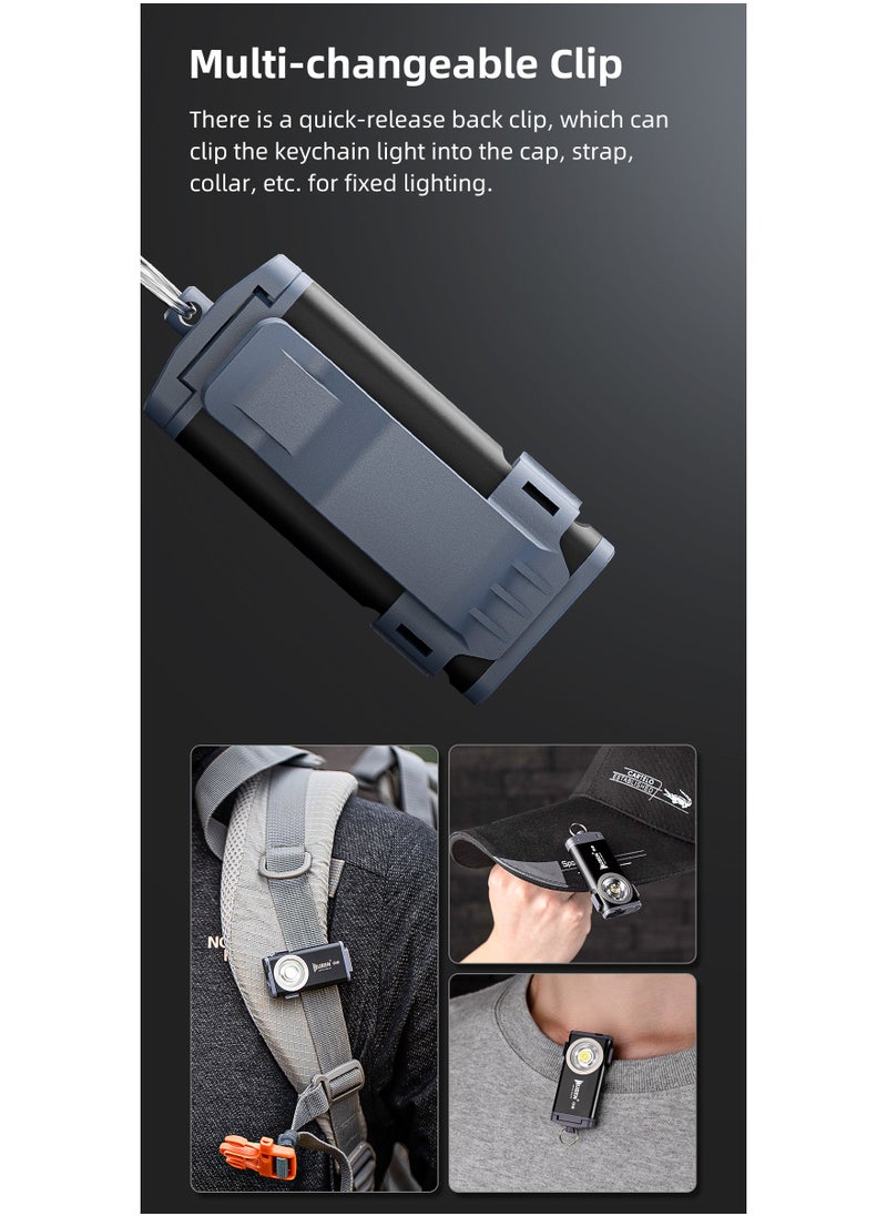 WUBEN - G2 Mini Flashlight Keychain, Torch 500 Lumens Rechargeable Pocket 5 Modes Small Led EDC Keychain Brightest Flashlight Magnetic Hat Clip for Travel,Walking,Searching,Hiking,Emergency - Image 1
