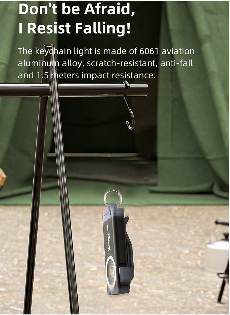 WUBEN - G2 Mini Flashlight Keychain, Torch 500 Lumens Rechargeable Pocket 5 Modes Small Led EDC Keychain Brightest Flashlight Magnetic Hat Clip for Travel,Walking,Searching,Hiking,Emergency - Image 1