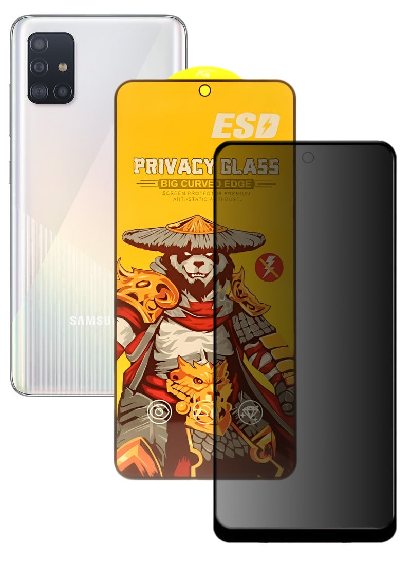 ESD Tempered Dustproof Privacy Glass Screen Protector Compatible For Samsung Galaxy A51 - Image 1