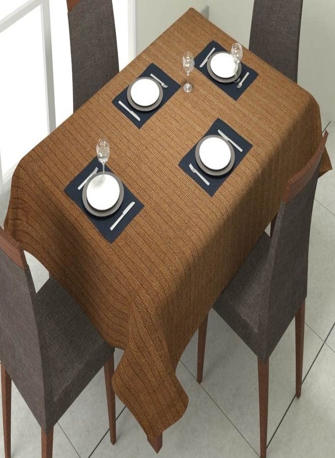 Prozone Rectangle Jute Table Cover/Cloth - Wrinkle and Stain Resistant Washable Table Cloth for Kitchen Dining Room Holiday Table Cover for Party Dinner,50x60 Inch & 4 Seater,Golden - Image 3