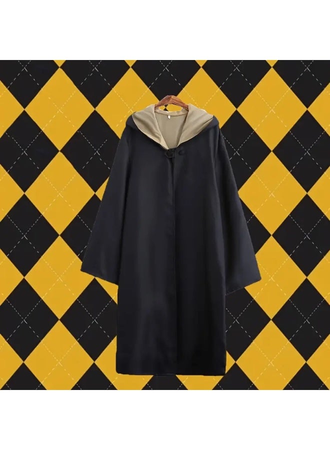 Home Smart Wizard Party Costume for Boys and Girls Wizard Robe with Tie Magic Wand Spectacle Frame and Badge for Themed Cosplay and Party Favor (Sun) - Image 4