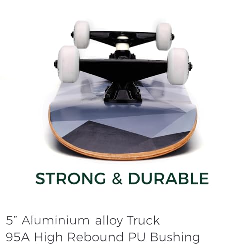 WhiteFang Skateboards, Complete Skateboard 31 x 7.88, 7 Layer Canadian Maple Double Kick Concave Standard and Tricks for Kids and Beginners (Diamond) - Image 5