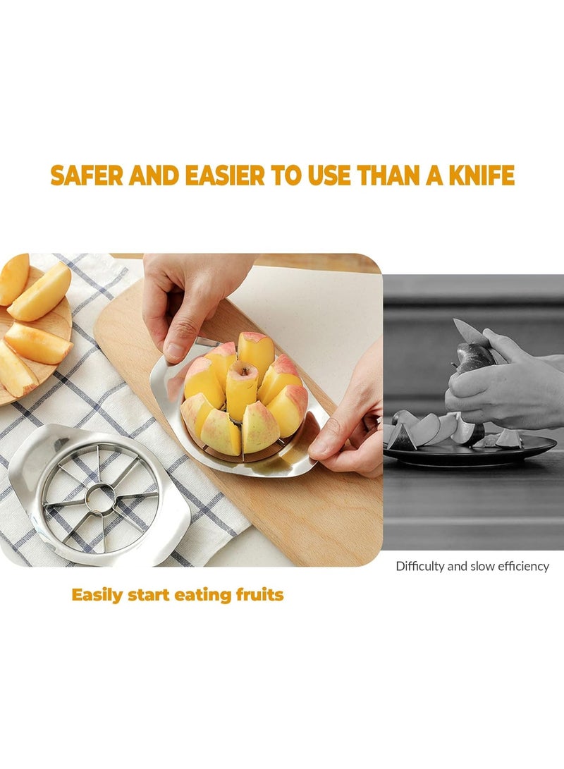 Fruit Cutter apple slicer 8 slices,Anti-Slip Handle Easy to Use,8-Blade apple corer,Time-Saving,Stainless Steel Cutter and Divider For apple Tomato Orange Pear Pineapple,kitchen gadgets Tool - Image 4