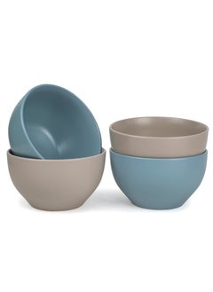 Shallow Jaspe 4-Piece Deep Bowls Set Kitchen Dinnerware, Ceramic, Stoneware - Sg Glaze | 14cm Diameter  - Image 1