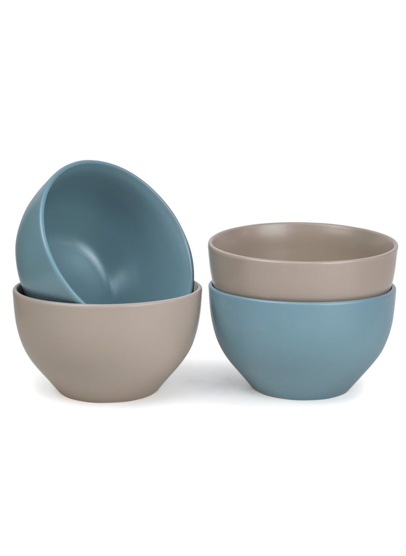 Shallow Jaspe 4-Piece Deep Bowls Set Kitchen Dinnerware, Ceramic, Stoneware - Sg Glaze | 14cm Diameter  - Image 1