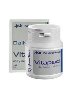 NutriPad Vitapad Daily with 14 Key Vitamins and Minerals, 30 Tablets 
