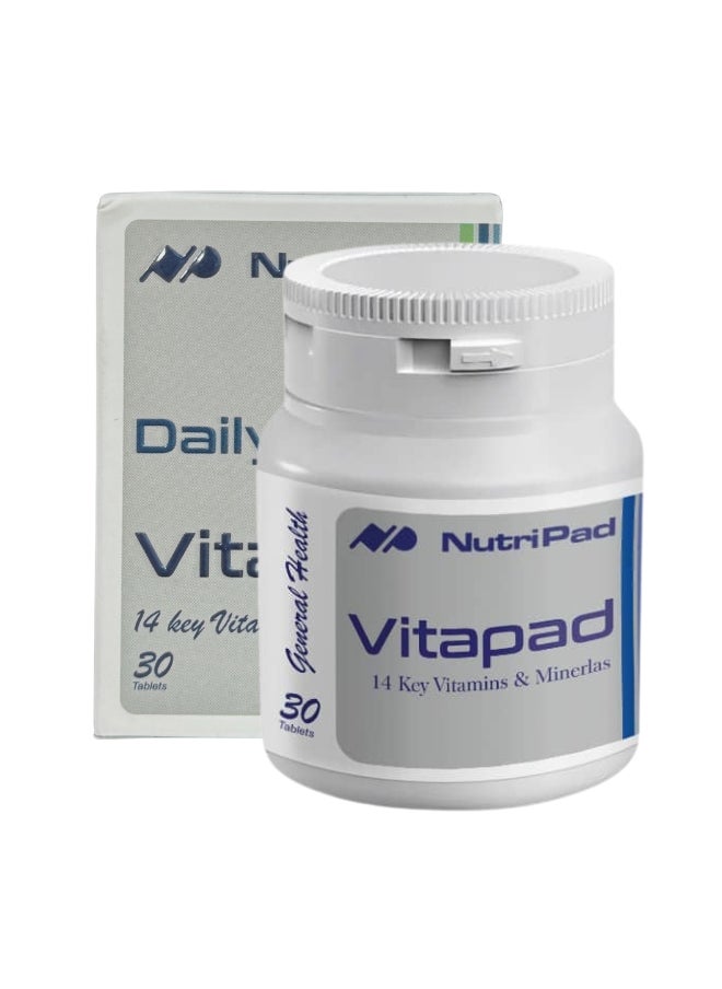 NutriPad - Vitapad Daily with 14 Key Vitamins and Minerals, 30 Tablets - Image 1