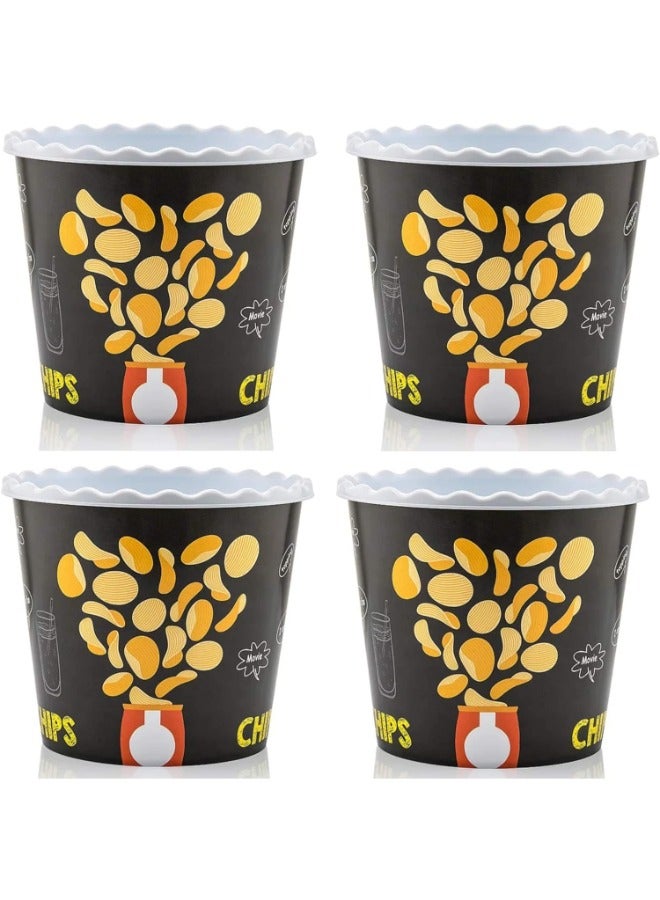Dunya Plastik Dunia Popcorn Bucket - 2200 ML Capacity - Black Design - BPA-Free | Lead-Free  - Image 3