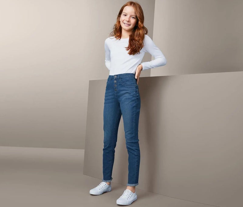Tchibo Kids Girl High,Waist Jeans, Blue  - Image 1
