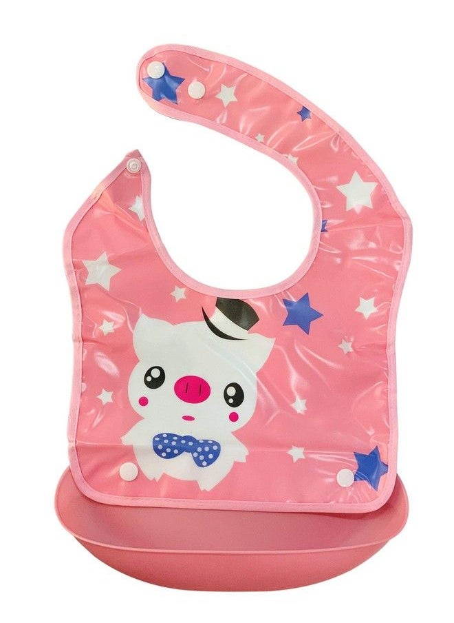 The Little Lookers - Waterproof Washable Plastic Printed Baby Bib Apron;Double Layered Pvc For Fast Drying With Snap Button & Removable Tray (0 3Years) (Pack Of 1) - Image 1