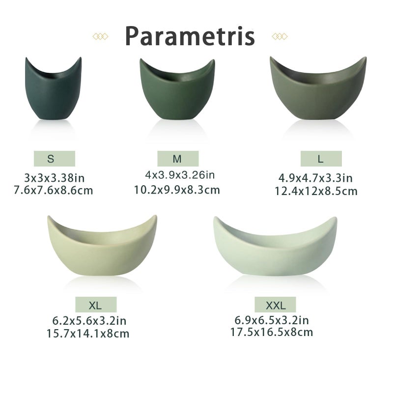 Notakia Salad Decorative Bowls Lotus Shaped Pasta Bowls Dishwasher Safe, Unique Angled Ceramic Bowls for Salad, Pasta, Soup, Rice, Prep, Ideal for Restaurant (Green) - Image 3