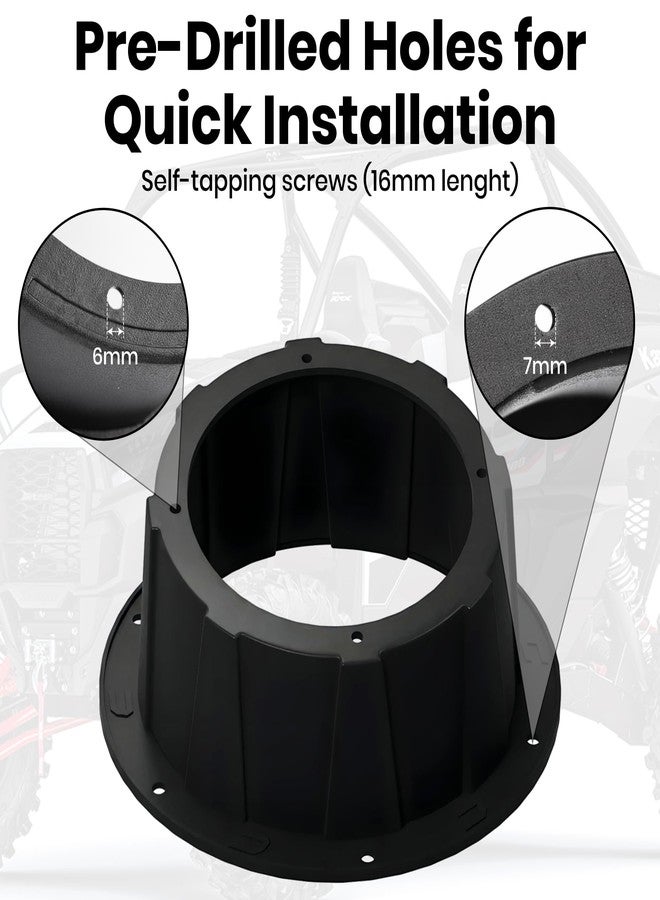DUBBS HARDWARE 2PCS x 6.5 Speaker Pods, Angled Speaker Enclosure for 6.5 Inch Speakers for UTVs, RVs, Cars, Boats, Trunks, Trailers, Doors with Pre-Drilled Holes, Screws Included (Black) - Image 3