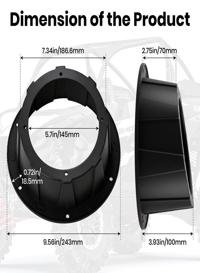 DUBBS HARDWARE 2PCS x 6.5 Speaker Pods, Angled Speaker Enclosure for 6.5 Inch Speakers for UTVs, RVs, Cars, Boats, Trunks, Trailers, Doors with Pre-Drilled Holes, Screws Included (Black) - Image 4