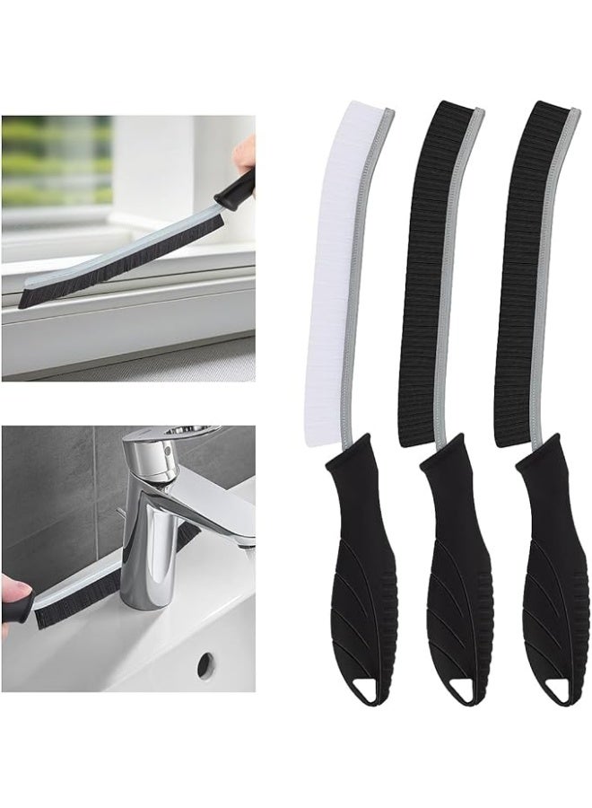 3 Pack Hard Bristle Crevice Cleaning Brushes Thin Gap Small Grout Kitchen and Bathroom Brush Set - Image 1