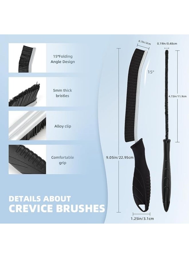 3 Pack Hard Bristle Crevice Cleaning Brushes Thin Gap Small Grout Kitchen and Bathroom Brush Set - Image 2