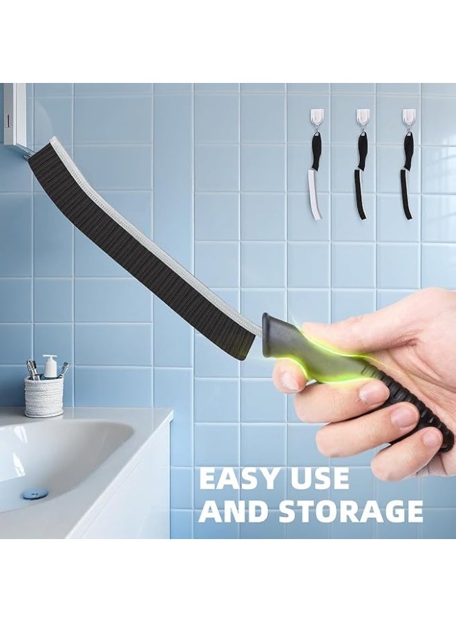 3 Pack Hard Bristle Crevice Cleaning Brushes Thin Gap Small Grout Kitchen and Bathroom Brush Set - Image 4