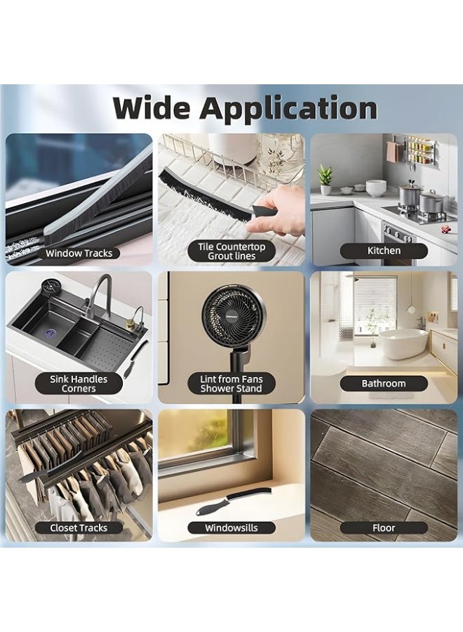 3 Pack Hard Bristle Crevice Cleaning Brushes Thin Gap Small Grout Kitchen and Bathroom Brush Set - Image 5