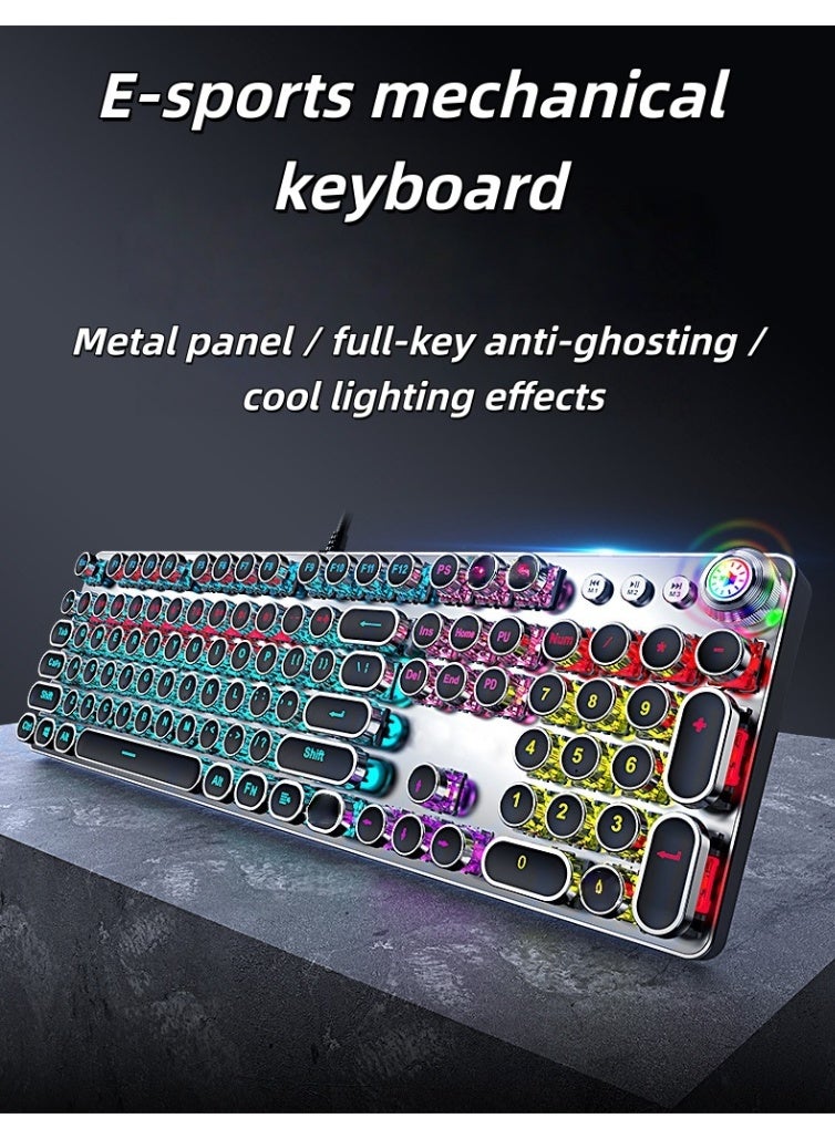 Gaming mechanical keyboard with headphones and mouse, USB wired, LED ergonomic macro key keyboard, suitable for PC computers - Image 3