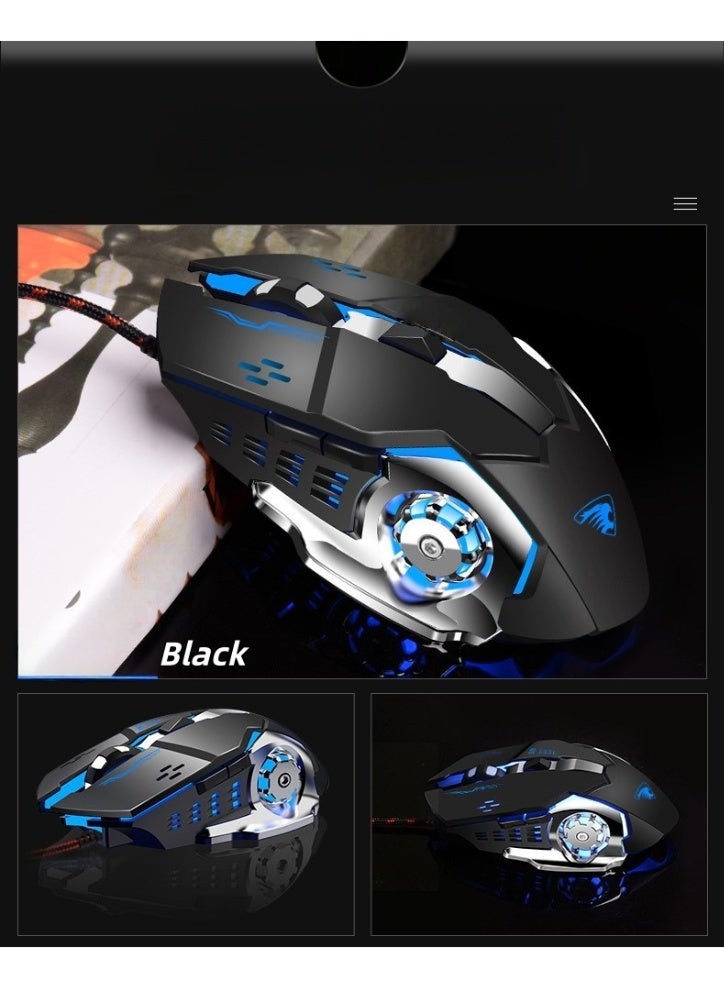 Gaming mechanical keyboard with headphones and mouse, USB wired, LED ergonomic macro key keyboard, suitable for PC computers - Image 2