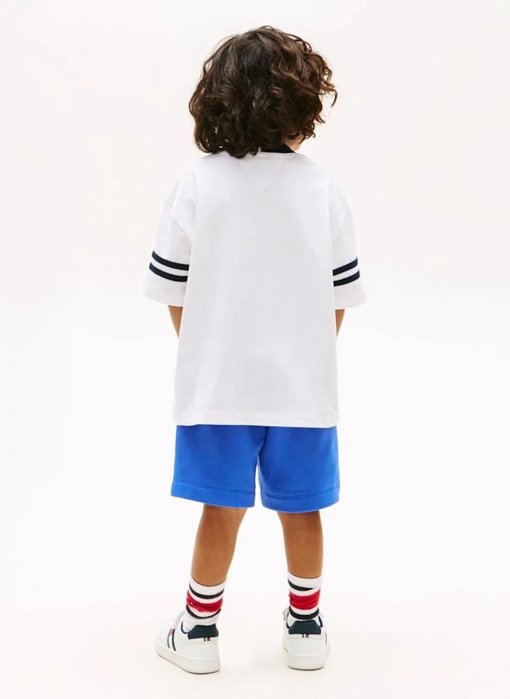 TOMMY HILFIGER Kids Signature Crew Neck T-Shirt And Shorts Set