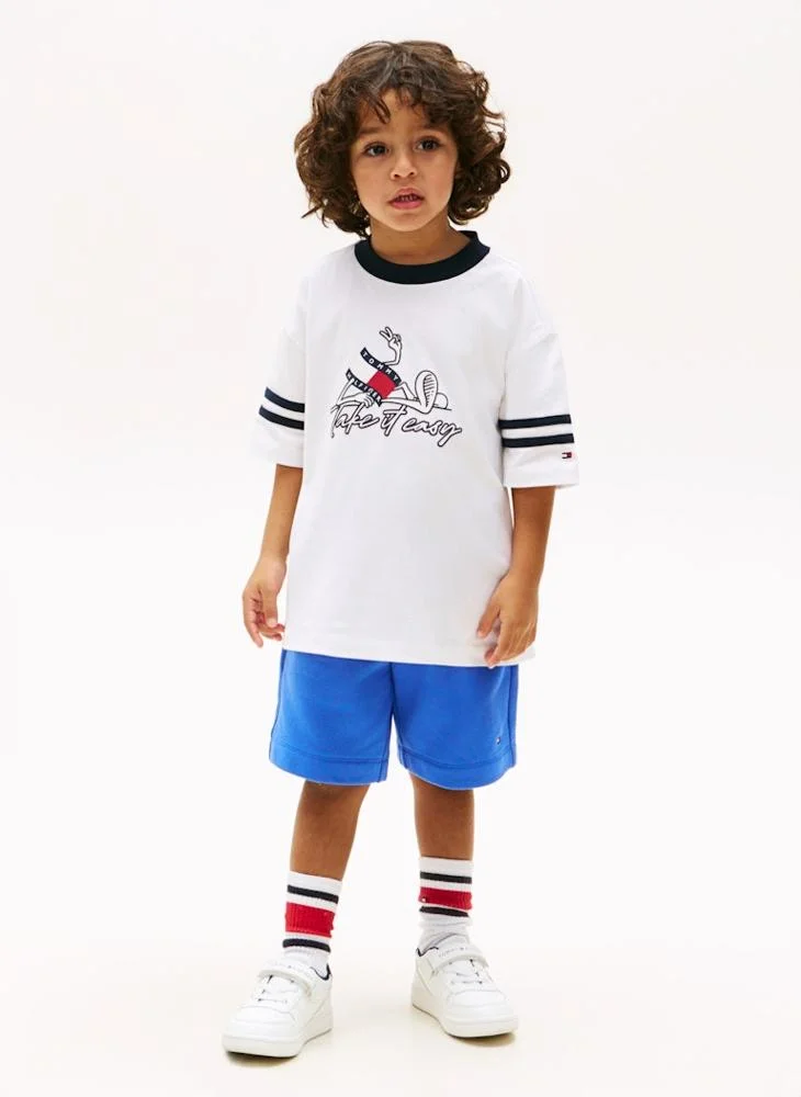 TOMMY HILFIGER Kids Signature Crew Neck T-Shirt And Shorts Set