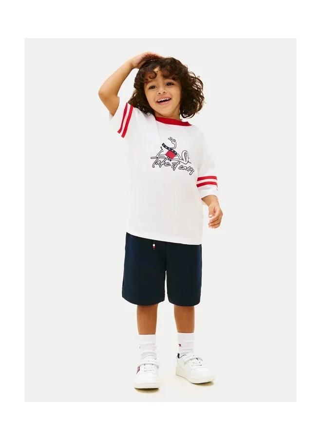 TOMMY HILFIGER Kids Signature Crew Neck T-Shirt And Shorts Set