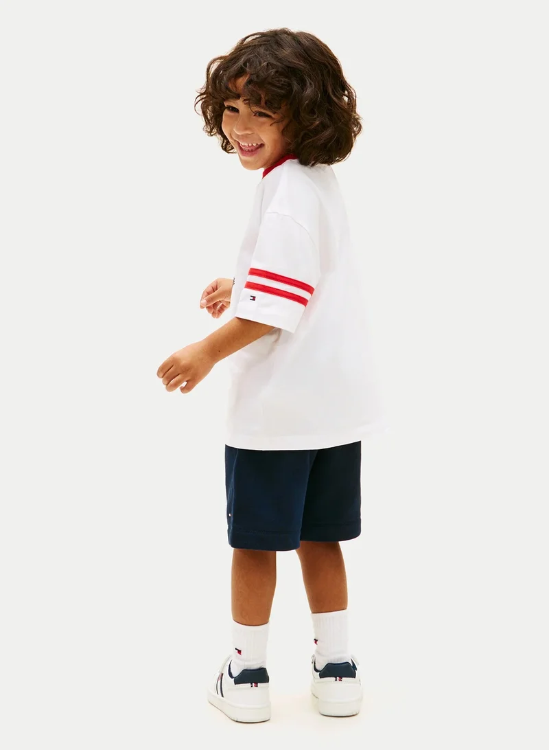 TOMMY HILFIGER Kids Signature Crew Neck T-Shirt And Shorts Set