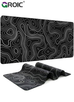 جرويك وسادة ماوس للألعاب Topographic Contour كبيرة للوحة المفاتيح ولوحة الماوس وسجادة المكتب الكمبيوتر الحماية وإكسسوارات والهدايا  - Image 1
