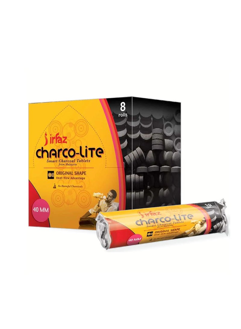 irfaz 80 Pieces Smart Charcoal Tablets Charco-Lite for Bakhoor and Incense 40mm - Image 1