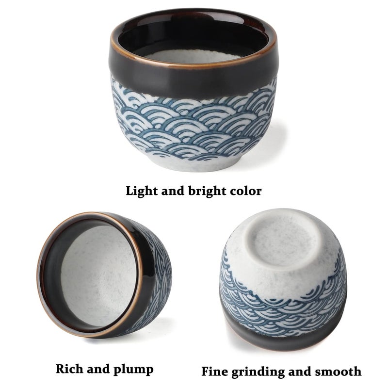 forkmannie Sake Set Ceramic Japanese Sake Set Of 7 Include 1 Sake Bottle 6 Sake Cups For Hot Or Cold Sake At Home Or Restaurant - Image 3