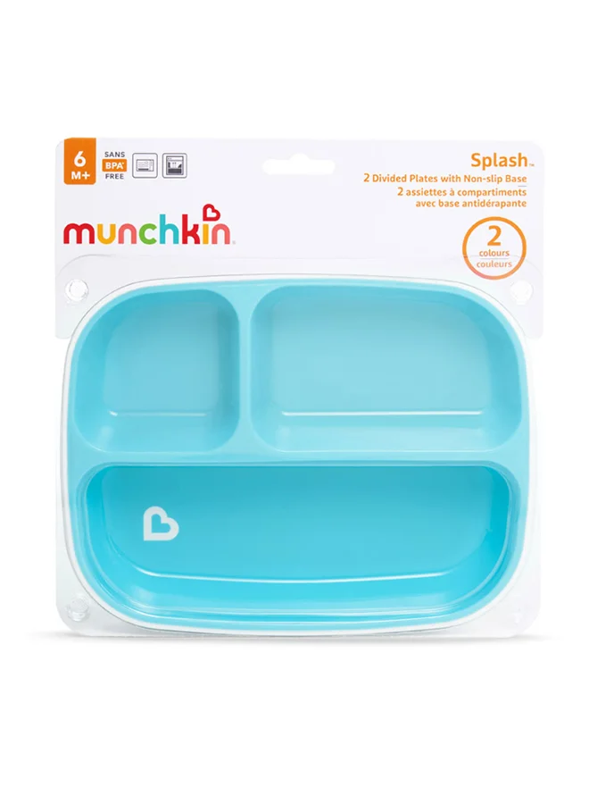 Munchkin Pack Of 2 Splash Divided Plates