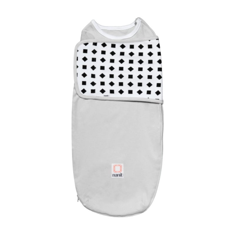 Nanit Breathing Wear Swaddle â€“ Works with Nanit Pro Baby Monitor to Track Breathing Motion Sensor-Free, Real-Time Alerts, 100% Cotton, Size Large, 3-6 Months, Pebble Grey - Image 1