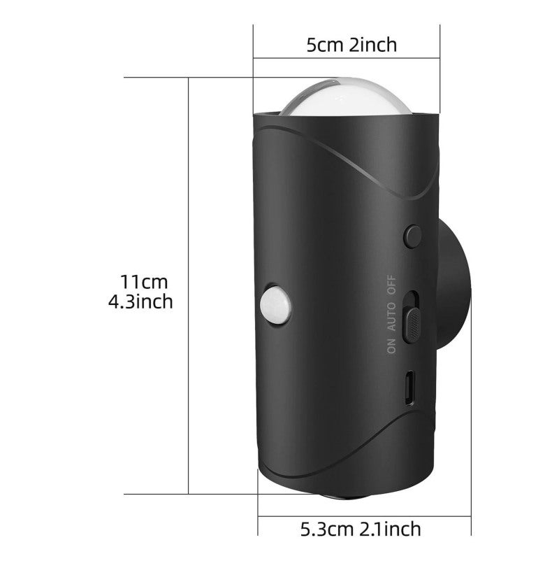 Dimmable LED Smart Lamp: 11cm*5cm*5.3cm Black, RGB Gradient 7 Customizable Colors - Motion Sensor Auto Illumination, Wireless USB Rechargeable for Hallway, Entryway, Patio, Bedroom - Image 4