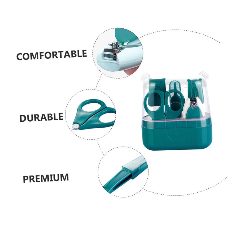 Cartoon Nail Clippers Set Manicure Grooming Kit Portable Storage Case Green 11X9 8X4 5CM - Image 3