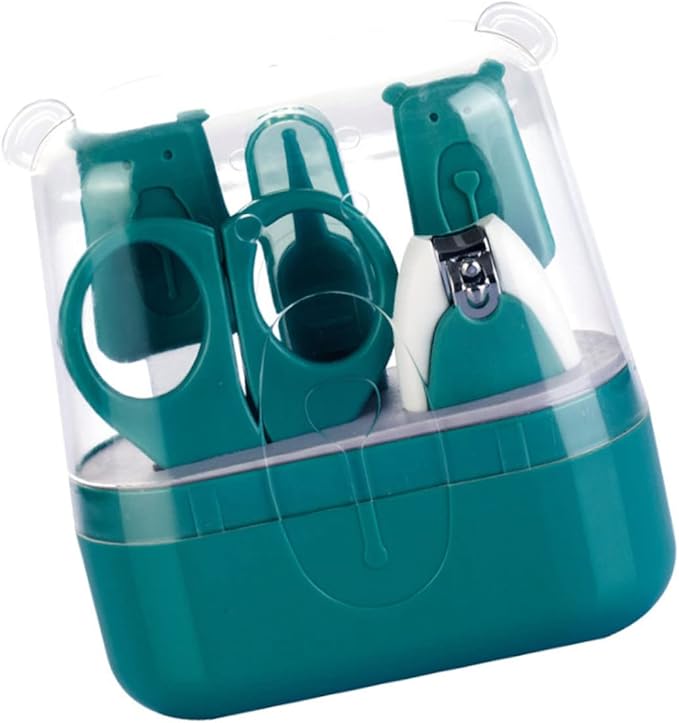 Cartoon Nail Clippers Set Manicure Grooming Kit Portable Storage Case Green 11X9 8X4 5CM - Image 1